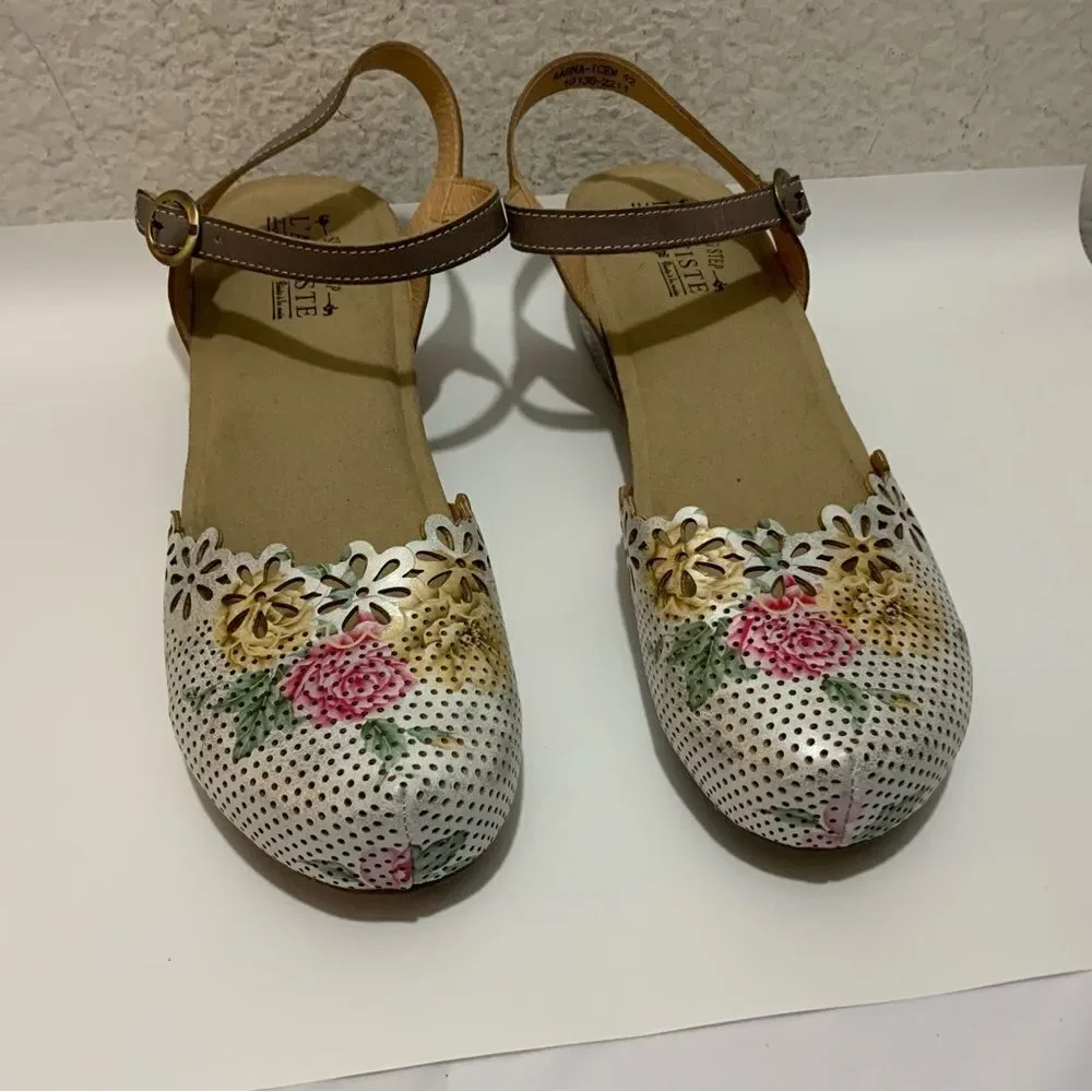 NWOT L’Artiste Leather Shoes AAHNA  flower cutout design size 42 (10.5 /11) - Picture 6 of 16